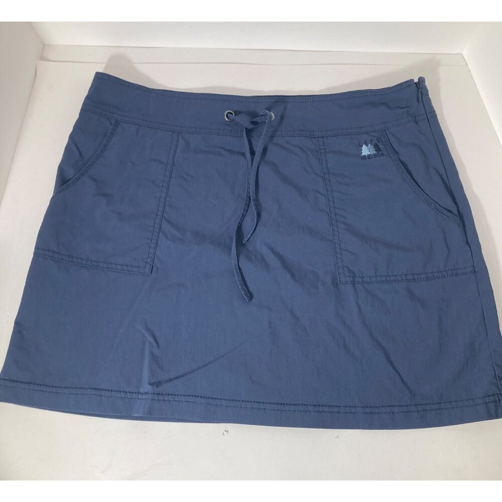 Womens Life is Good Nylon Athletic‎ Hiking Skirt Blue Gray L Nylon Spandex